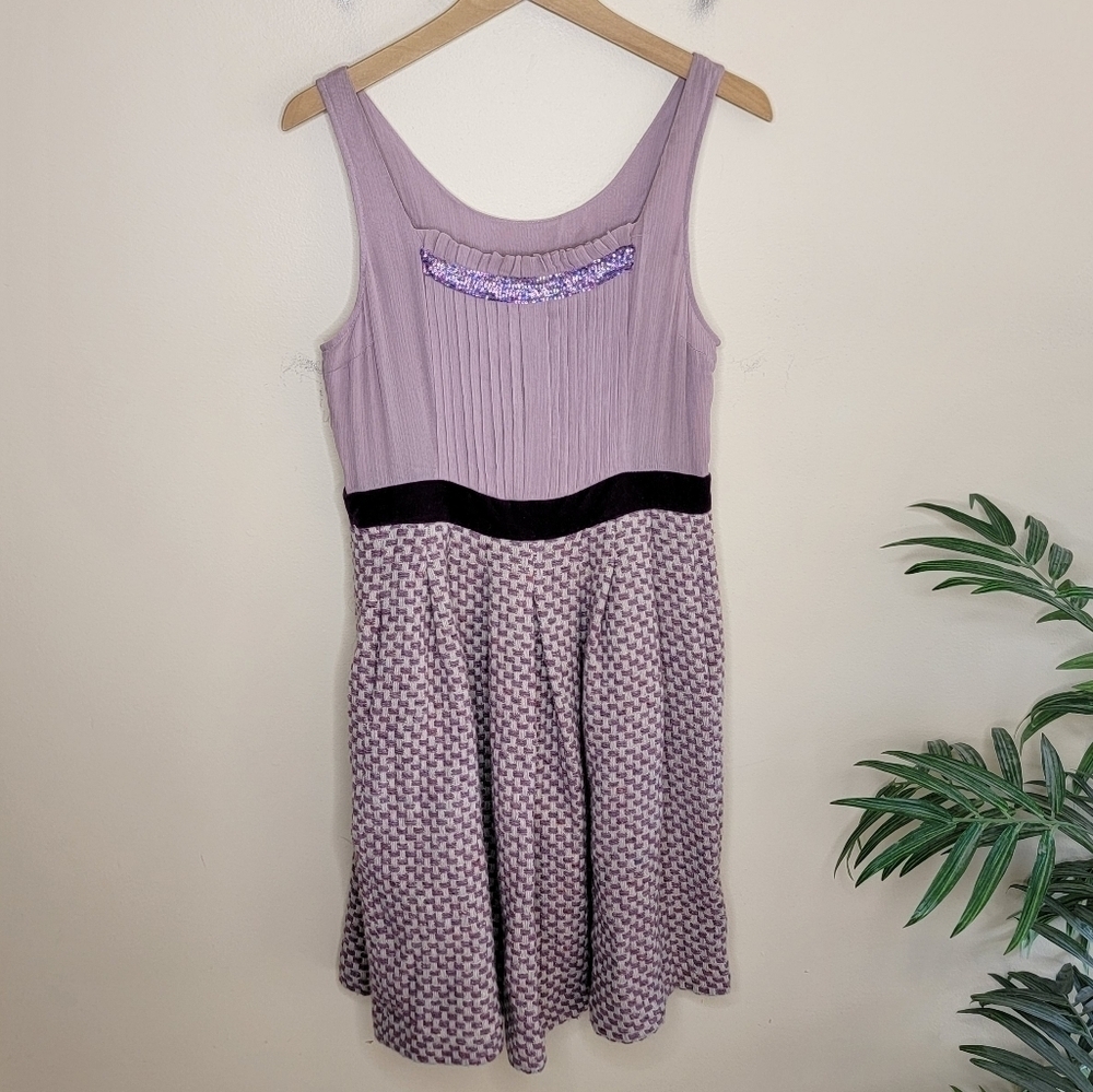 Plenty by Tracy Reese | Reykjanes Purple A-Line Silk Upper Dress Size 8